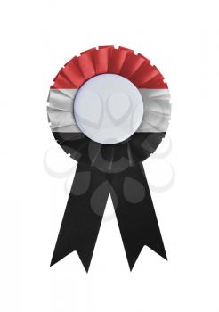 Award ribbon isolated on a white background, Yemen