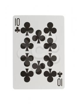 Playing card (ten) isolated on a white background