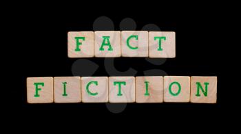 Letters on old wooden blocks (fact, fiction)
