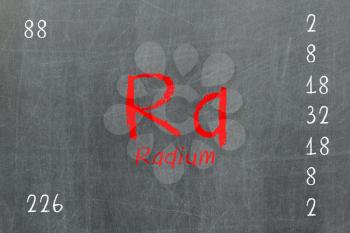 Isolated blackboard with periodic table, Radium, Chemistry