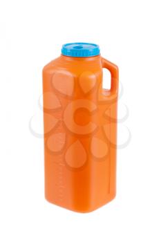 Large plastic container for urine samples isolated over white background