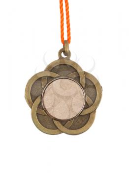 Old medal isolated on a white background