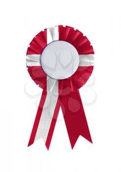 Award ribbon isolated on a white background, Denmark