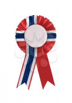 Award ribbon isolated on a white background, Norway