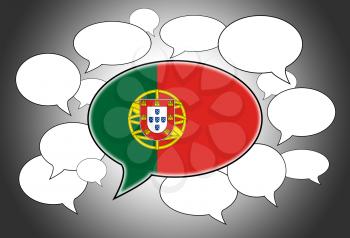 Communication concept - Speech cloud, the voice of Portugal