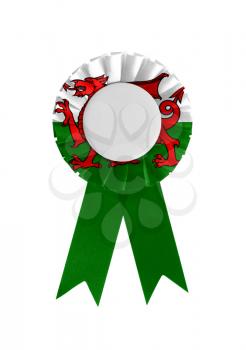 Award ribbon isolated on a white background, Wales