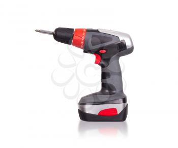 Cordless screwdriver or power drill isolated on a white background