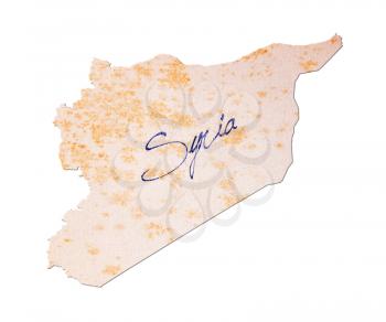 Syria - Old paper with handwriting, blue ink