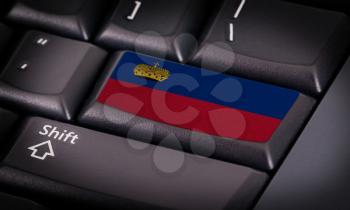 Flag on button keyboard, flag of Liechtenstein