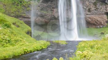 The most famoust Icelandic waterfall - Seljalandsfoss - Detail