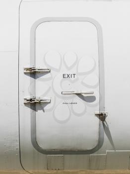 Emergency exit door in an old airplane