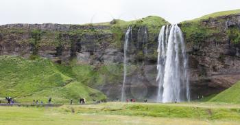 The most famoust Icelandic waterfall - Seljalandsfoss - Detail