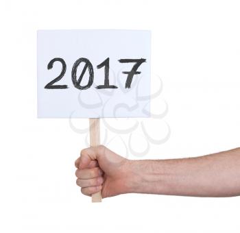 Sign with a number, isolated on white - The year 2017