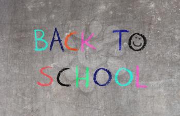 Back to school written on a blackboard