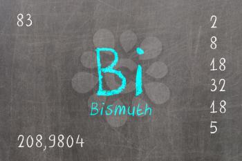 Isolated blackboard with periodic table, Bismuth, Chemistry