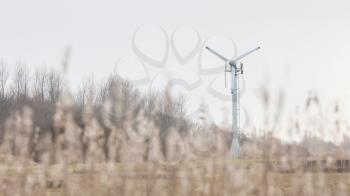 Wind turbine in the dutch landscape - producing alternative energy