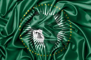 Waving flag, close up - Flag of African Union