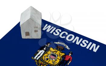 Small house on a flag - Living or migrating to Wisconsin