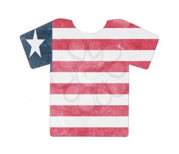 Simple t-shirt, flithy and vintage look, isolated on white - Liberia