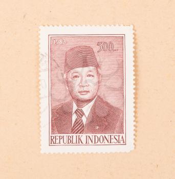 INDONESIA - CIRCA 1983: A stamp printed in Indonesia shows president Soekarno, circa 1983