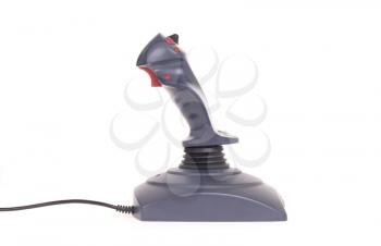 Vintage gaming joystick, isolated on a white background