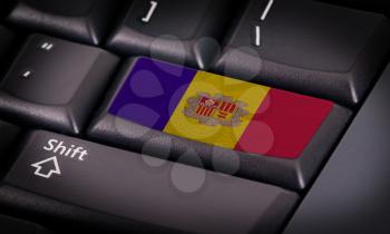 Flag on button keyboard, flag of Andorra