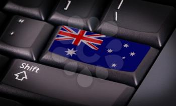 Flag on button keyboard, flag of Australia