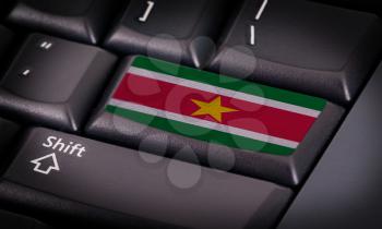 Flag on button keyboard, flag of Suriname