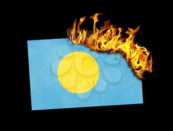 Flag burning - concept of war or crisis - Palau