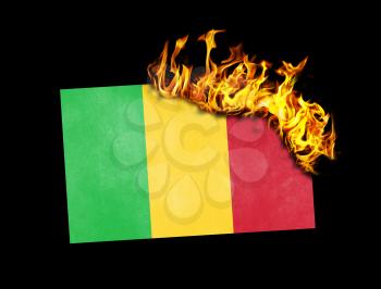 Flag burning - concept of war or crisis - Mali