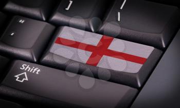Flag on button keyboard, flag of England