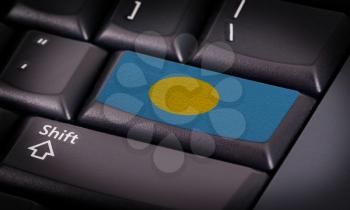 Flag on button keyboard, flag of Palau
