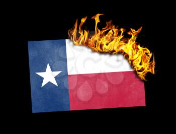 Flag burning - concept of war or crisis - Texas