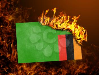 Flag burning - concept of war or crisis - Zambia