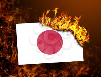 Flag burning - concept of war or crisis - Japan