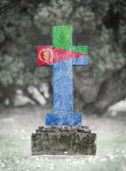 Old weathered gravestone in the cemetery - Eritrea