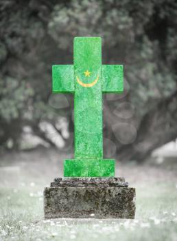 Old weathered gravestone in the cemetery - Mauritania