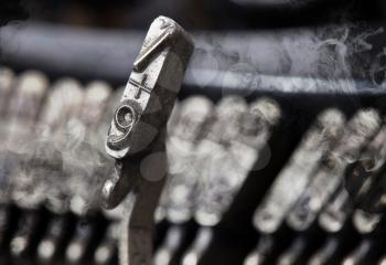 9 hammer for writing with an old manual typewriter - mystery smoke