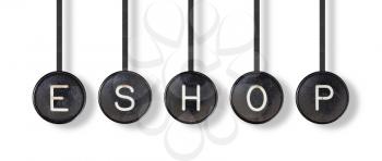 Typewriter buttons, isolated on white background - Eshop