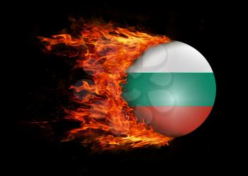 Concept of speed - Flag with a trail of fire - Bulgaria