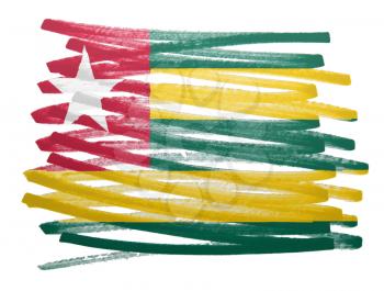 Flag illustration made with pen - Togo