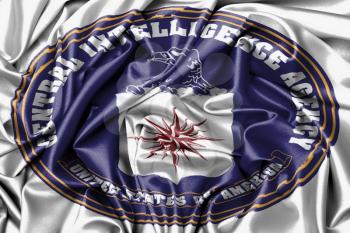 Large satin flag waving - flag of the CIA