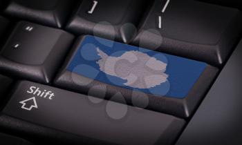 Flag on button keyboard, flag of Antarctica