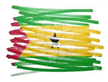 Flag illustration made with pen - Sao Tome and Principe