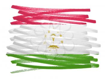 Flag illustration made with pen - Tajikistan