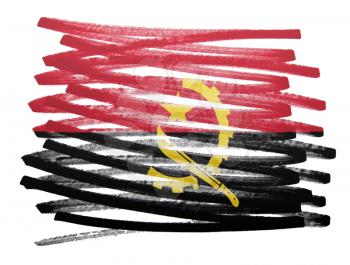Flag illustration made with pen - Angola