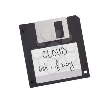 Floppy Disk - Tachnology from the past, isolated on white - Cloud, disk 1 of many