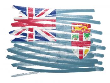 Flag illustration made with pen - Fiji
