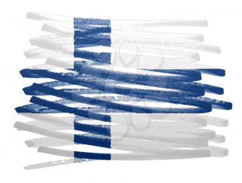 Flag illustration made with pen - Finland