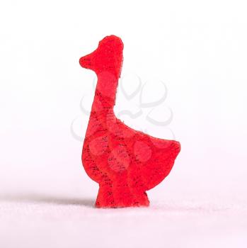 Wooden duck isolated on a white background